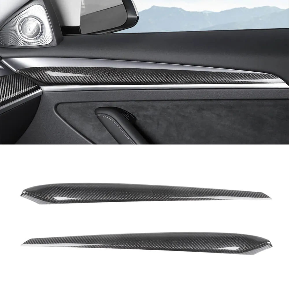 CTmods® Real Carbon Fiber Dashboard & Front Door Trim Kit For Model 3 / Y (2017–2024)