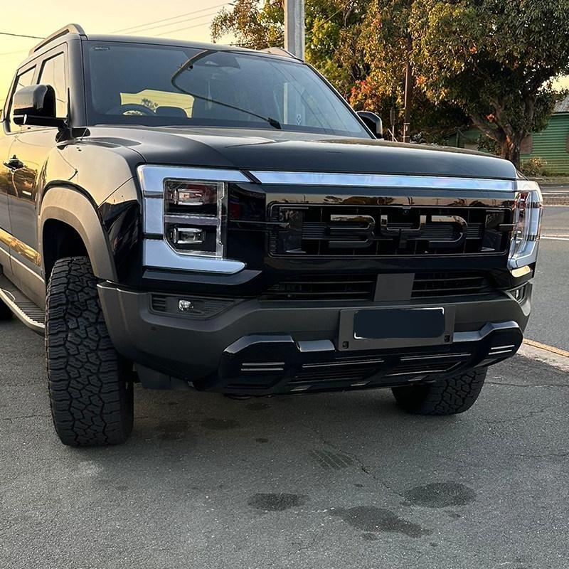 BYD Shark 6 Black Front Bumper Guard - Dark Knight Lower Skid Plate Modification Kit