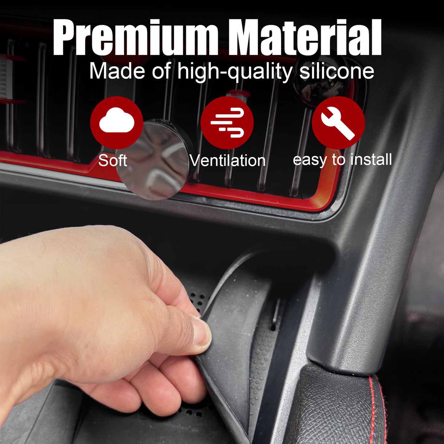 BYD SHARK 6 Center Console Silicone Liner - Non-Slip Storage Box Mat Interior Protection Pad