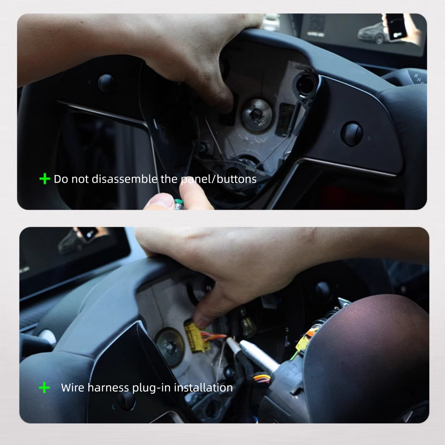 2025 2026 ctmods Model 3 Highland / Y juniper Premium Nappa Leather Yoke Steering Wheel V2