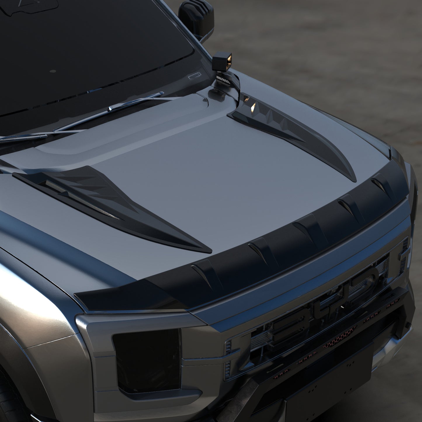 BYD Shark 6 تعديل غطاء المحرك إكسسوارات الديكور الخارجي لوحة تزيين غطاء المحرك Black Warrior