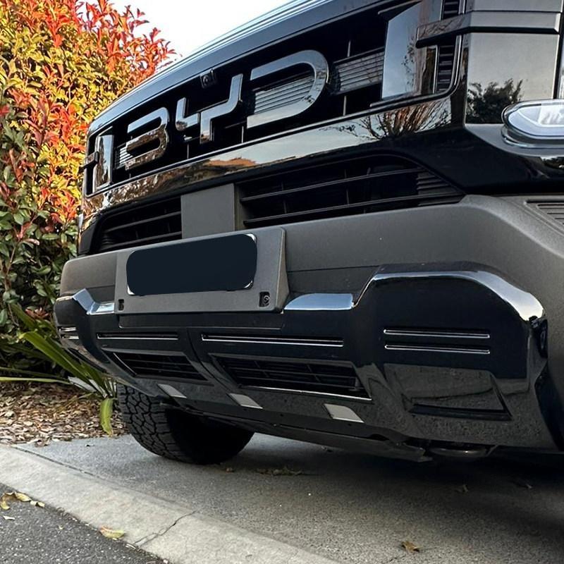 BYD Shark 6 Black Front Bumper Guard - Dark Knight Lower Skid Plate Modification Kit