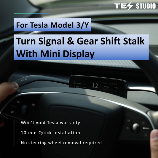 Turn Signal & Gear Shift Stalk With Mini Display For Tesla Model 3 Highland / Y Juniper