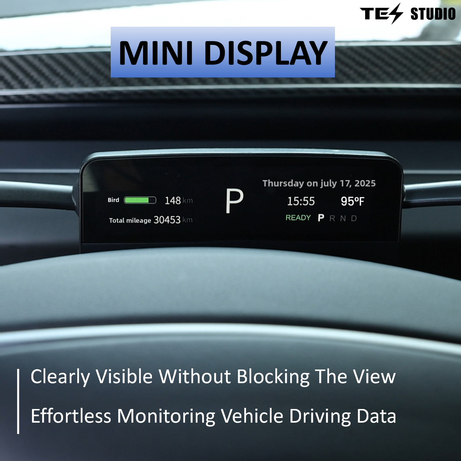 Turn Signal & Gear Shift Stalk With Mini Display For Tesla Model 3 Highland / Y Juniper