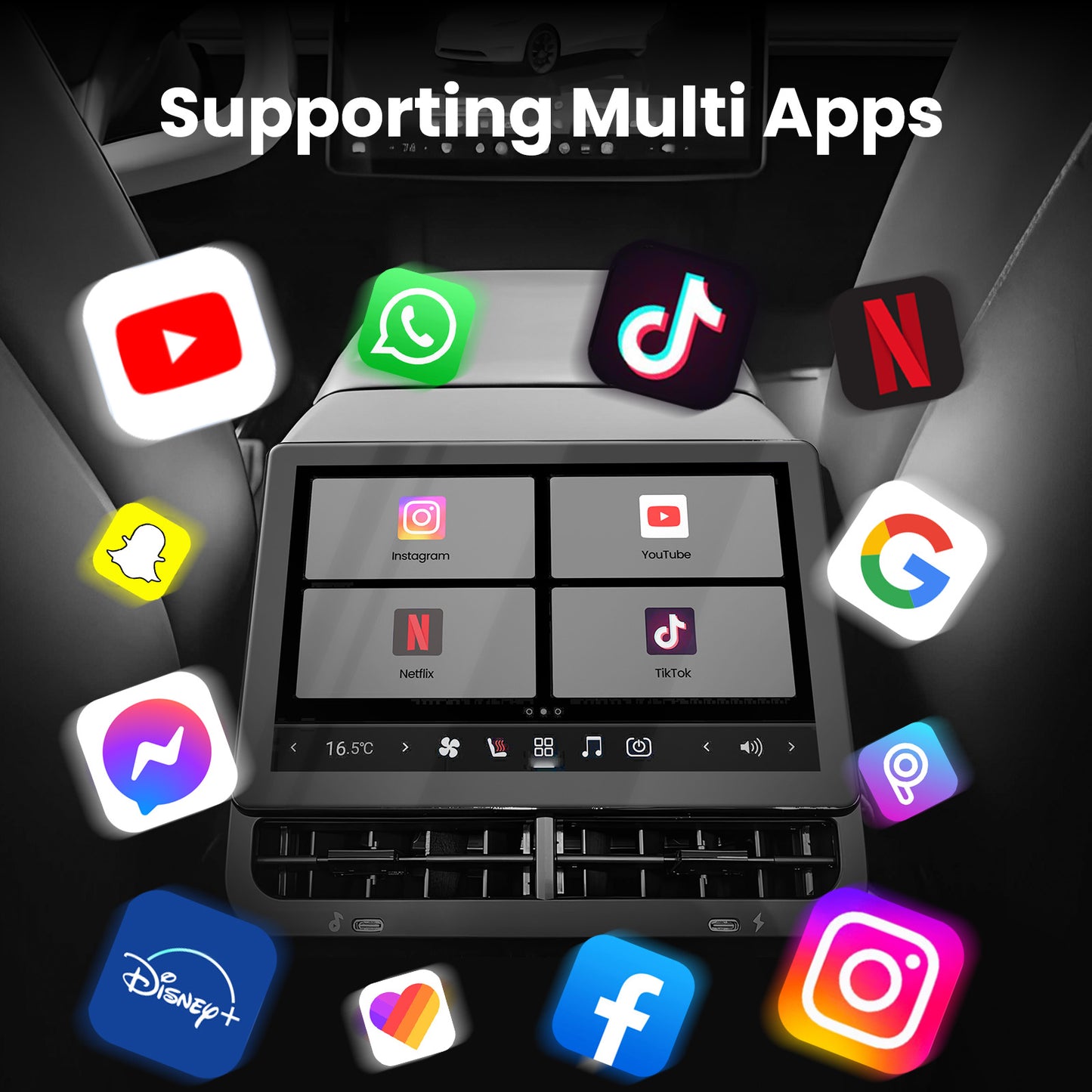 R89 Rear Entertainment Display Screen with Disney+ For Model 3/ Model Y (Feb 2019+) CTmods®