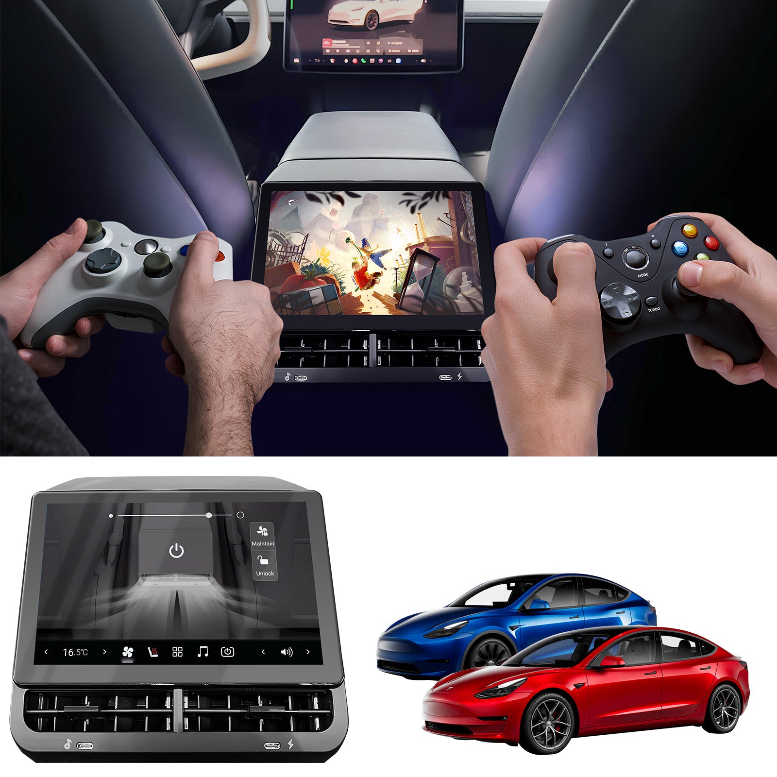 R89 Rear Entertainment Display Screen with Disney+ For Model 3/ Model Y (Feb 2019+) CTmods®