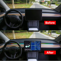 테슬라 모델 3/Y/3 하이랜드(19세 이상)용 Tesstudio 심플 에어 벤트 RGB 조명 스트립