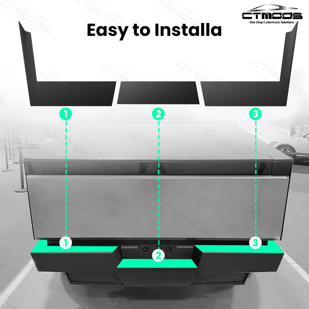 Rear Bumper Protector Stainless SteelTPE Material Cybertruck Accessories CTmods