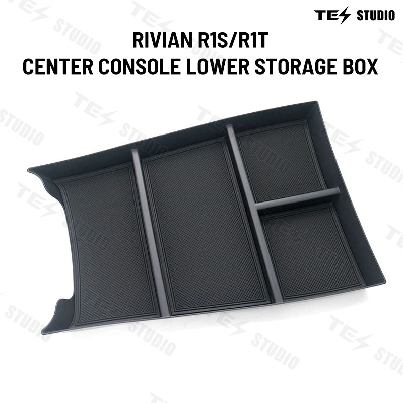 Rivian R1S/R1T Bandeja organizadora de consola central Caja de almacenamiento inferior 2022+ Tesstudio