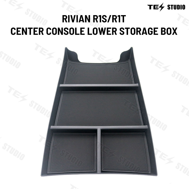 Rivian R1S/R1T Bandeja organizadora de consola central Caja de almacenamiento inferior 2022+ Tesstudio
