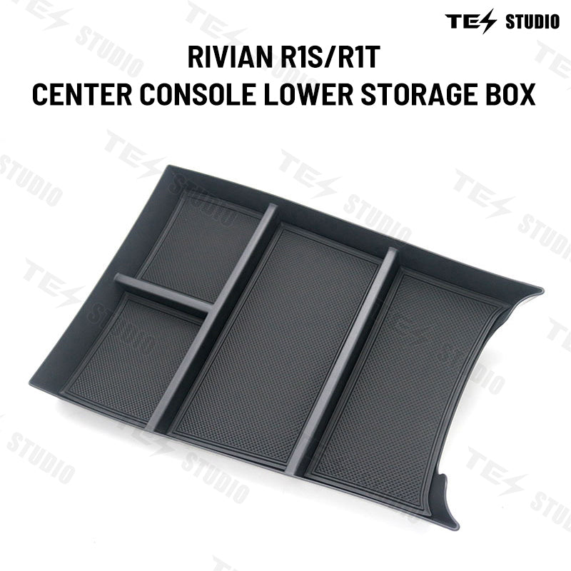 Rivian R1S/R1T Bandeja organizadora de consola central Caja de almacenamiento inferior 2022+ Tesstudio