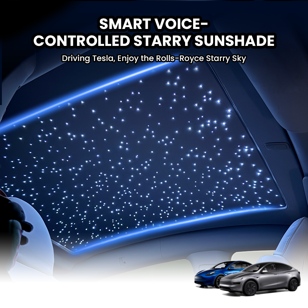 Ctmods Model Y/Cybertruck Electric Sunshade | Smart Power Sunshade with Rolls-Royce Style Starry Roof