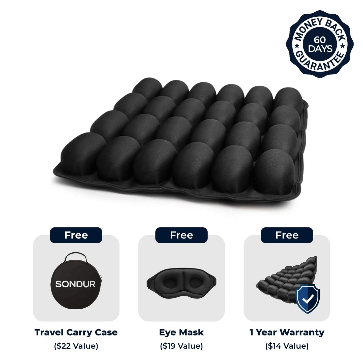 Long-Haul Mobility Cushion — on aircraft seat