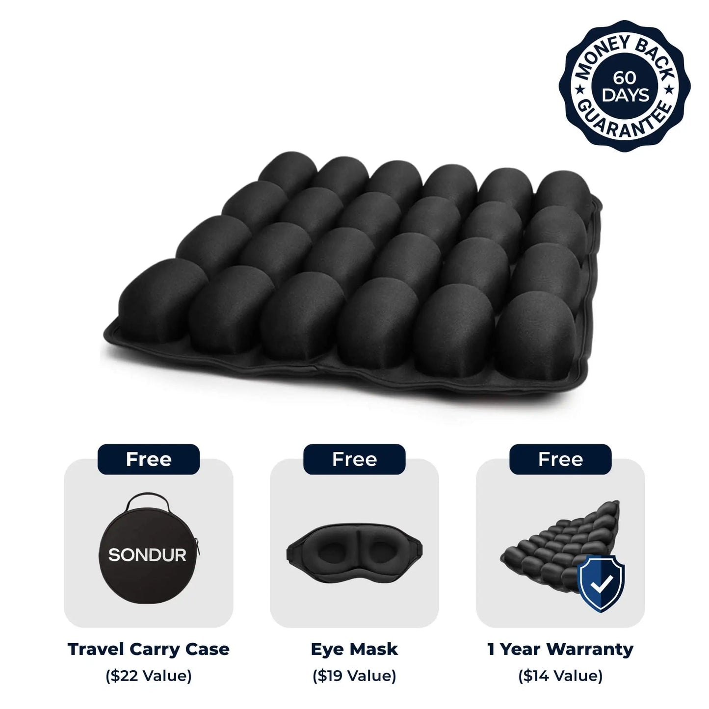 Long-Haul Mobility Cushion — on aircraft seat