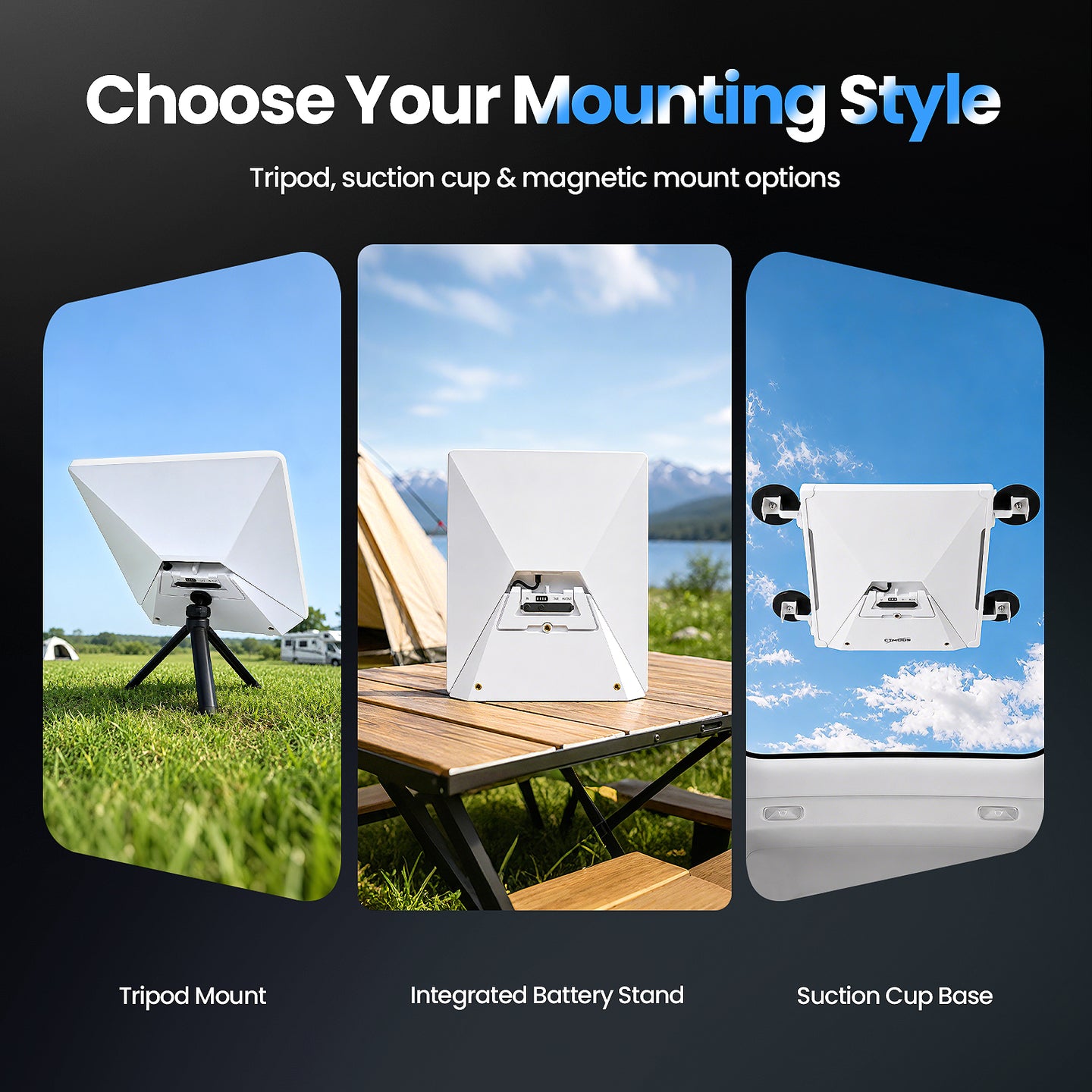 Starlink Mini All-in-One Power Bank & Mount Kit - Tripod, suction cup & magnetic mount options - CTmods