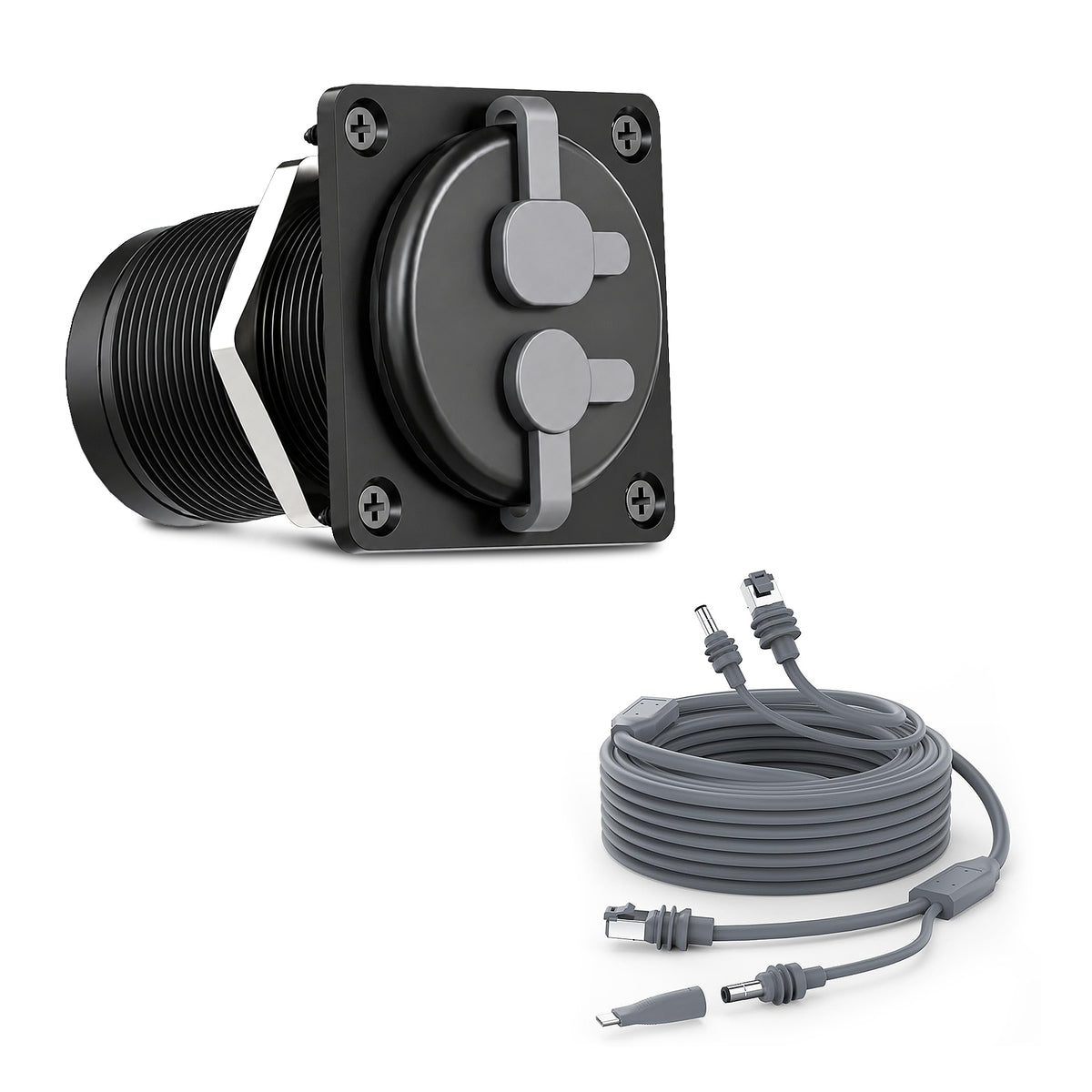 Starlink Mini & Gen 3 2-in-1 Aluminum Cable Pass Through Panel/With 2-in-1 Power & Ethernet Cable - CTmods