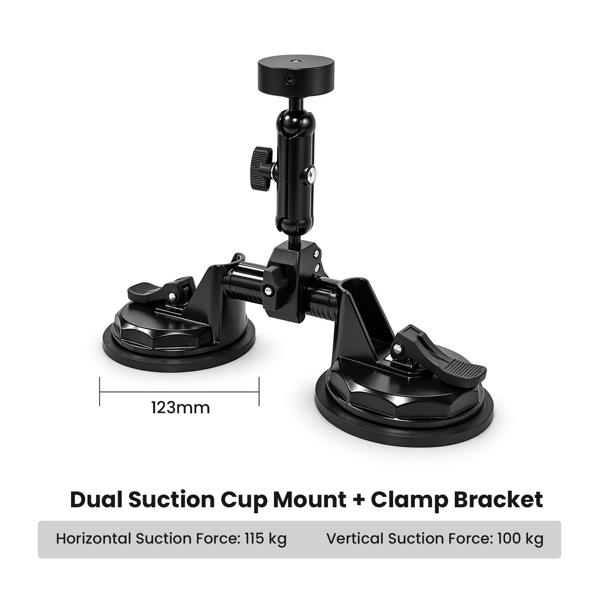 Starlink Mini Heavy-Duty Suction Cup Mount with Clamp | CTmods Black / 2-Cup