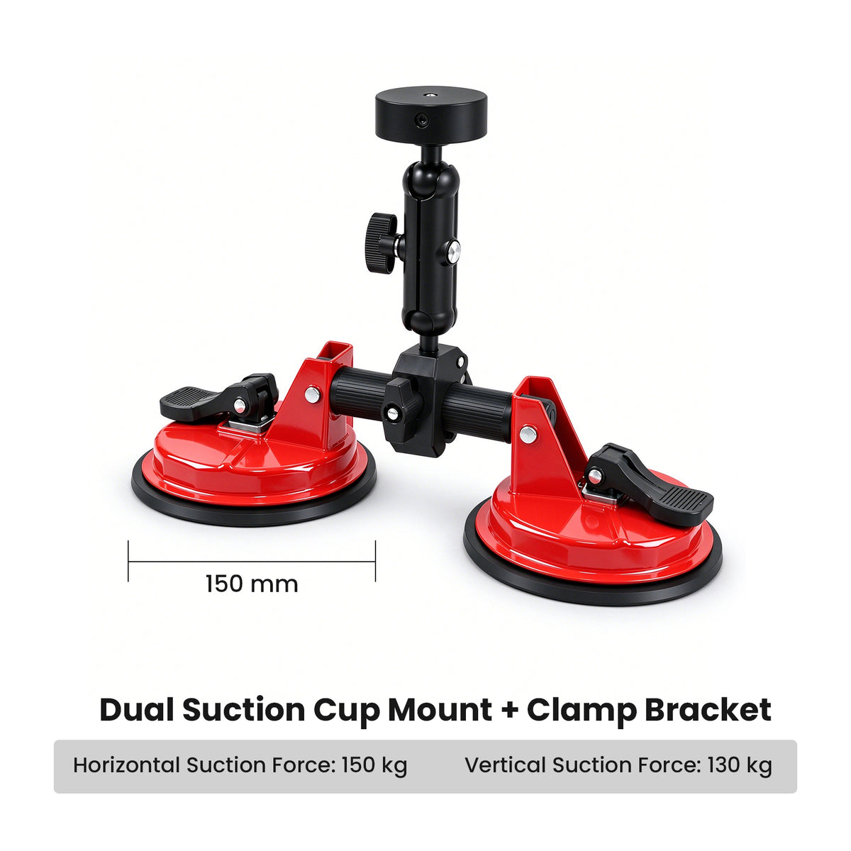 Starlink Mini Heavy-Duty Suction Cup Mount with Clamp | CTmods Red / 2-Cup