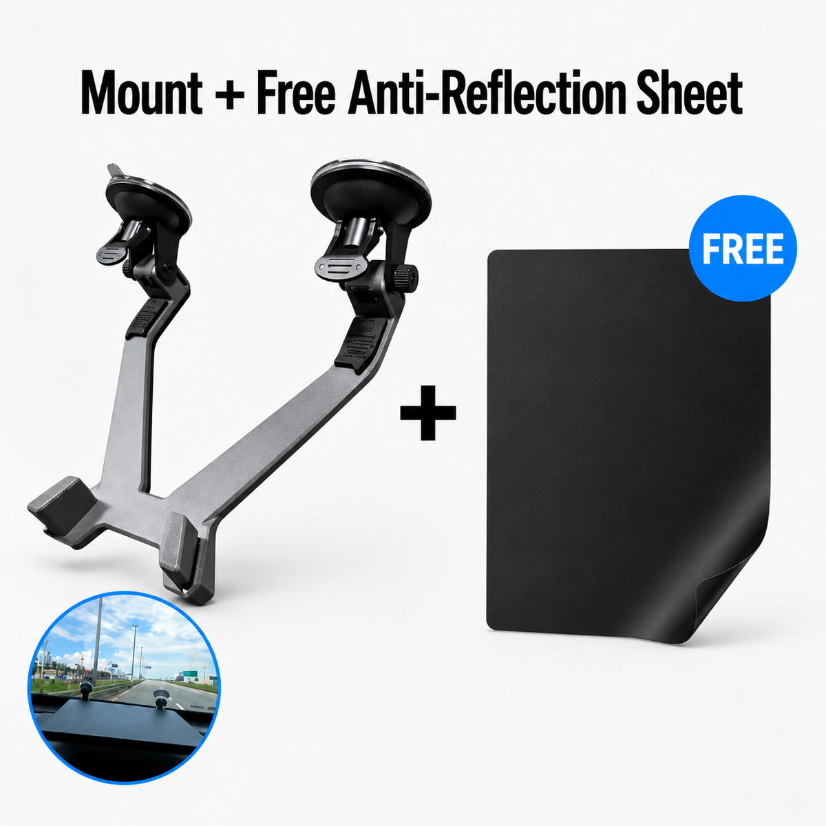 Starlink Mini Low-Profile Windshield & Dashboard Suction Mount /Black Mount + Black Anti-Glare Cloth - CTmods
