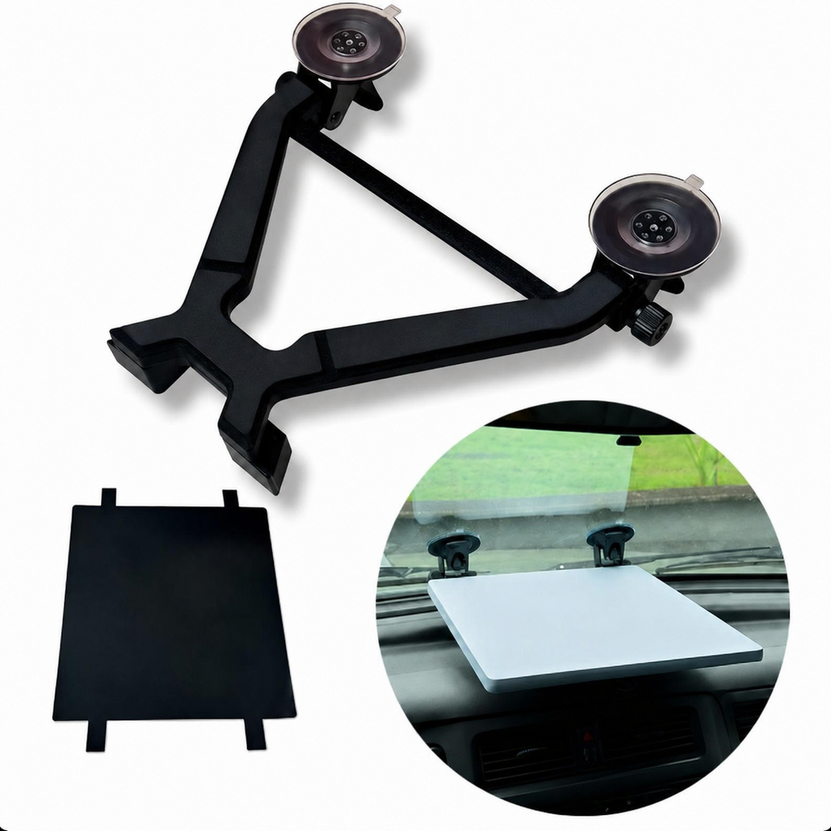 Starlink Mini Windshield Suction Cup Mount Base with Crossbar and Black Anti-Glare Cloth - CTmods
