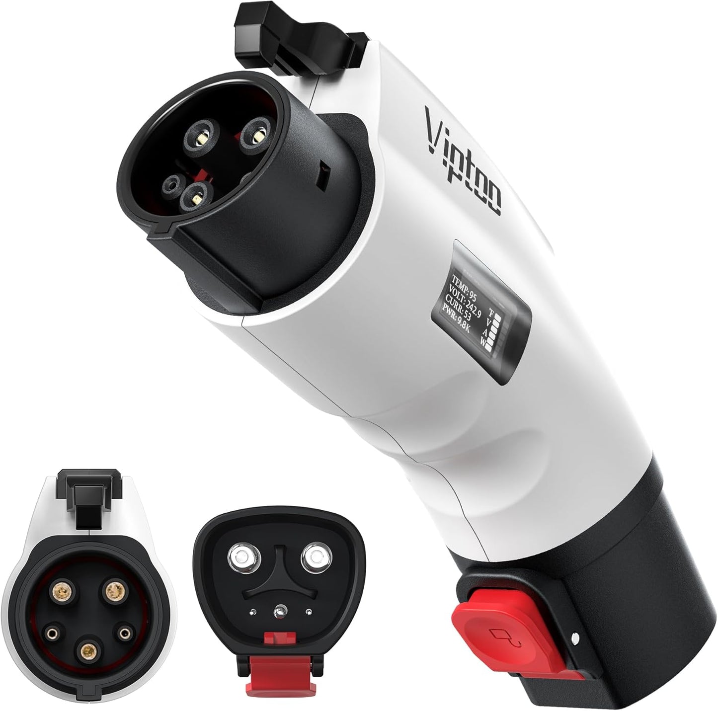 For Tesla Charging Plug to J1772 Adapter With Screen Display & Press-Lock Design