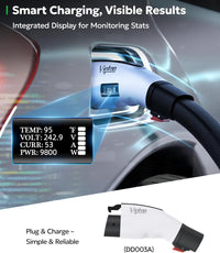 For Tesla Charging Plug to J1772 Adapter With Screen Display & Press-Lock Design