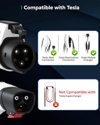 For Tesla Charging Plug to J1772 Adapter With Screen Display & Press-Lock Design