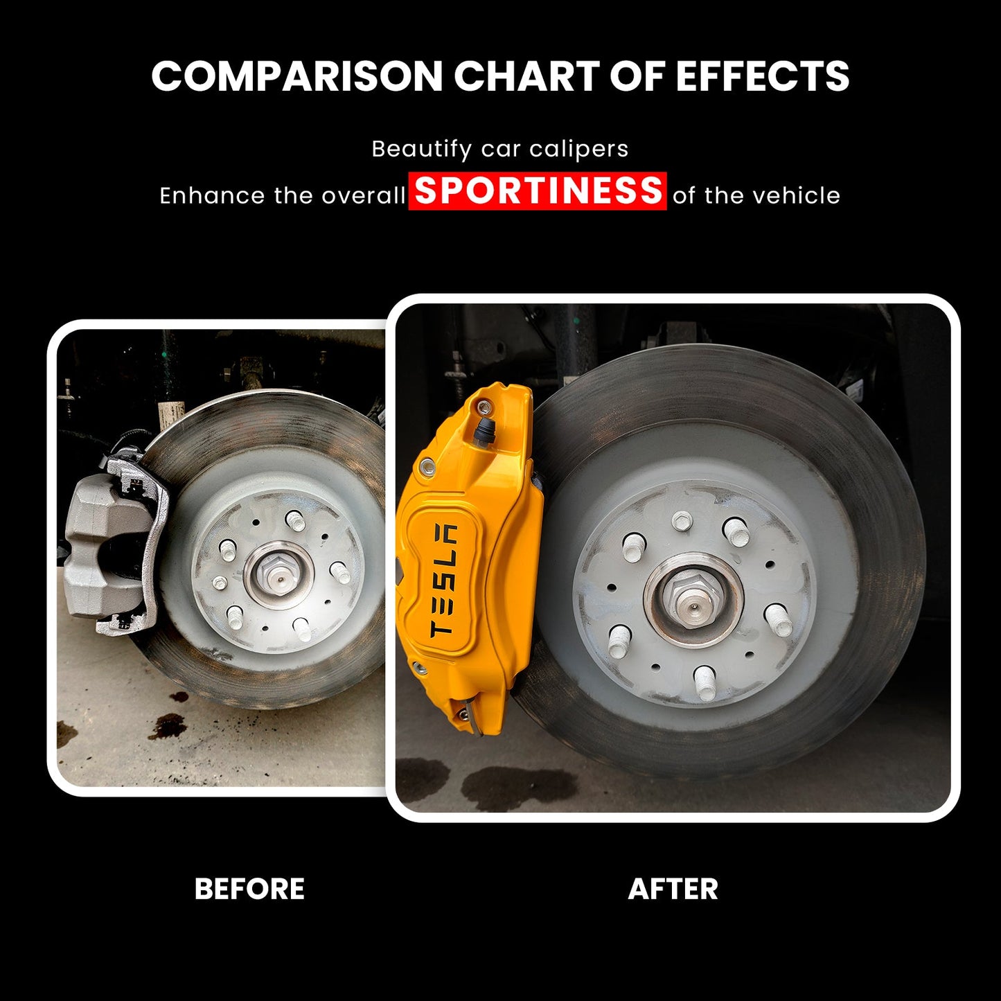 Brake Caliper Covers (4pcs) for Tesla Model 3/3 Highland Model Y/Y Juniper