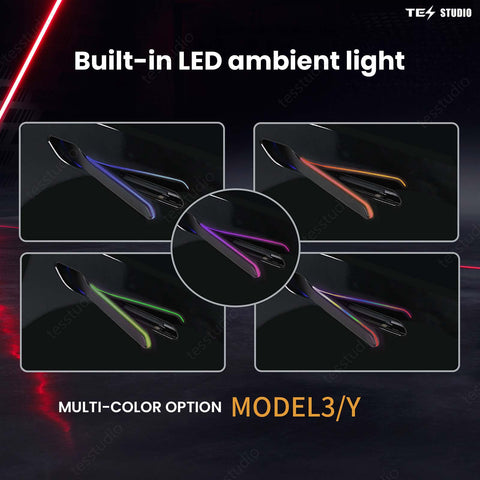 Auto Door Handles With Colorful LED Lights(V6 Plus) For Tesla Model 3/Y/ 3 Highland /Model Y Juniper