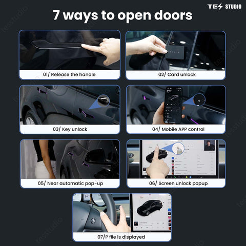 Auto Door Handles With Colorful LED Lights(V6 Plus) For Tesla Model 3/Y/ 3 Highland /Model Y Juniper