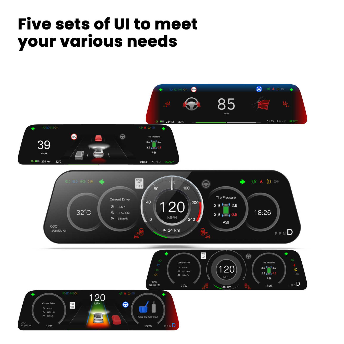 F96C CarPlay Screen Dashboard Touchscreen Display For Tesla Model 3/Y /Model Y Juniper/Model 3 Highland