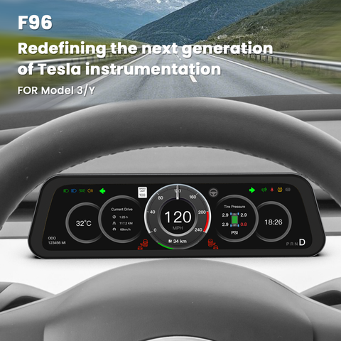 F96C CarPlay Screen Dashboard Touchscreen Display For Tesla Model 3/Y /Model Y Juniper/Model 3 Highland