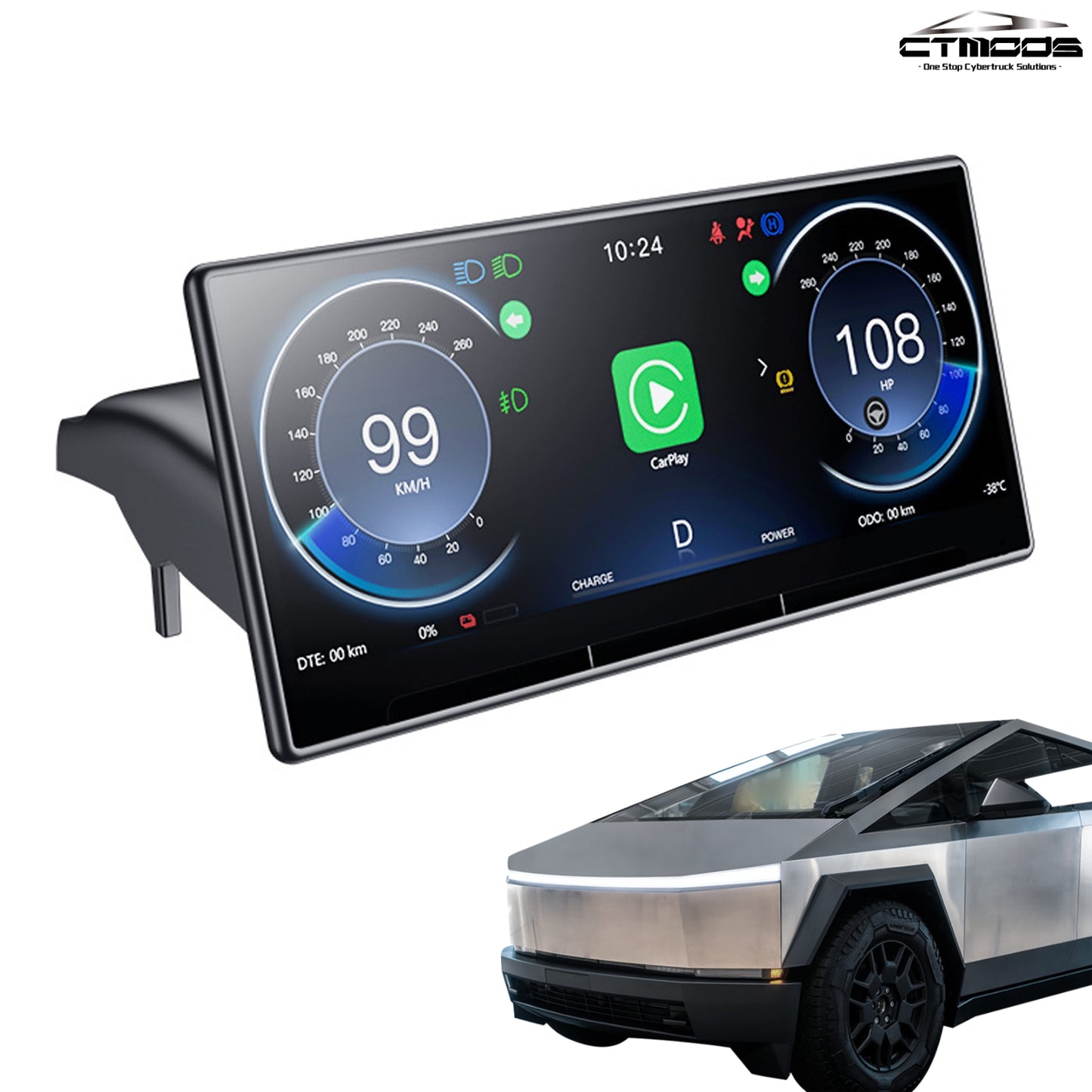 Tesla Cybertruck Accessories Carplay Instrument Dashboard Screen Display C9 9-in Touch Screen CTmods®