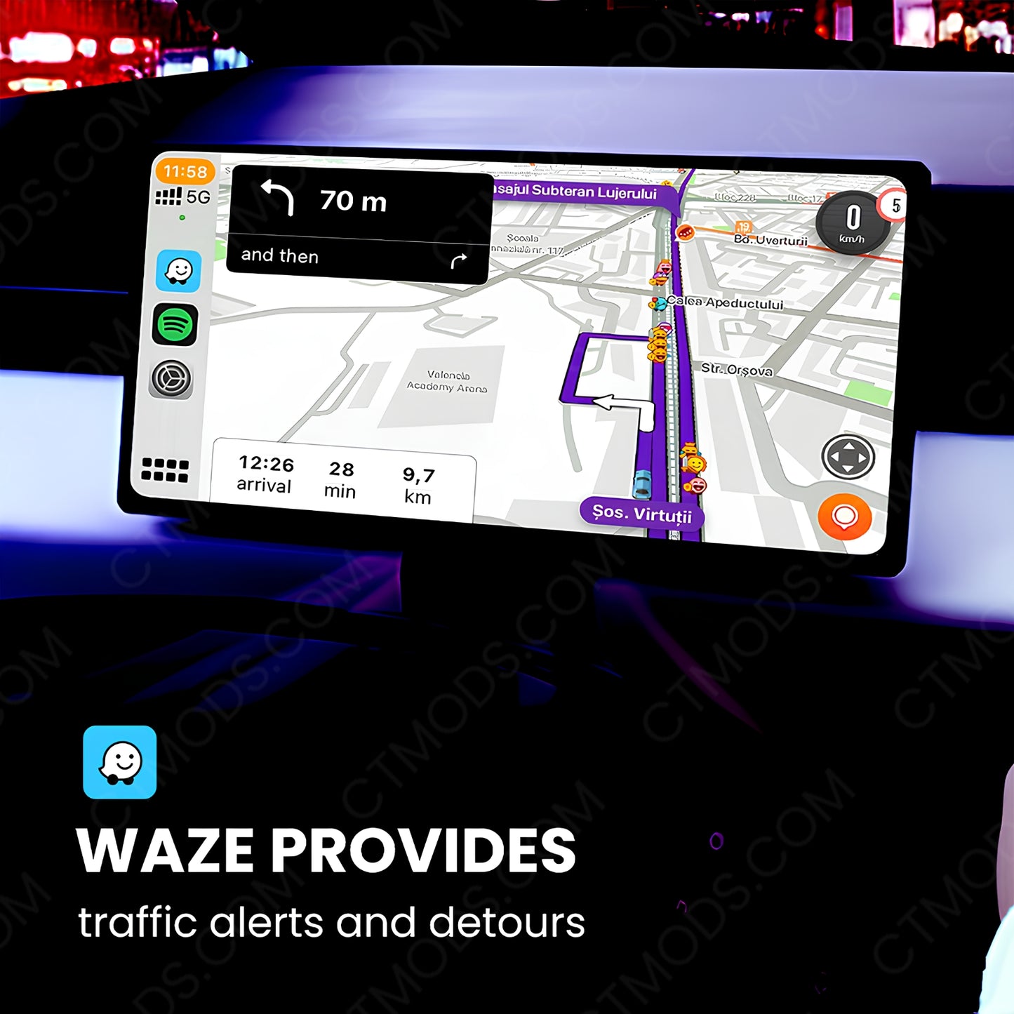 Tesla Cybertruck Accessories Carplay Instrument Dashboard Screen Display C9 9-in Touch Screen CTmods®