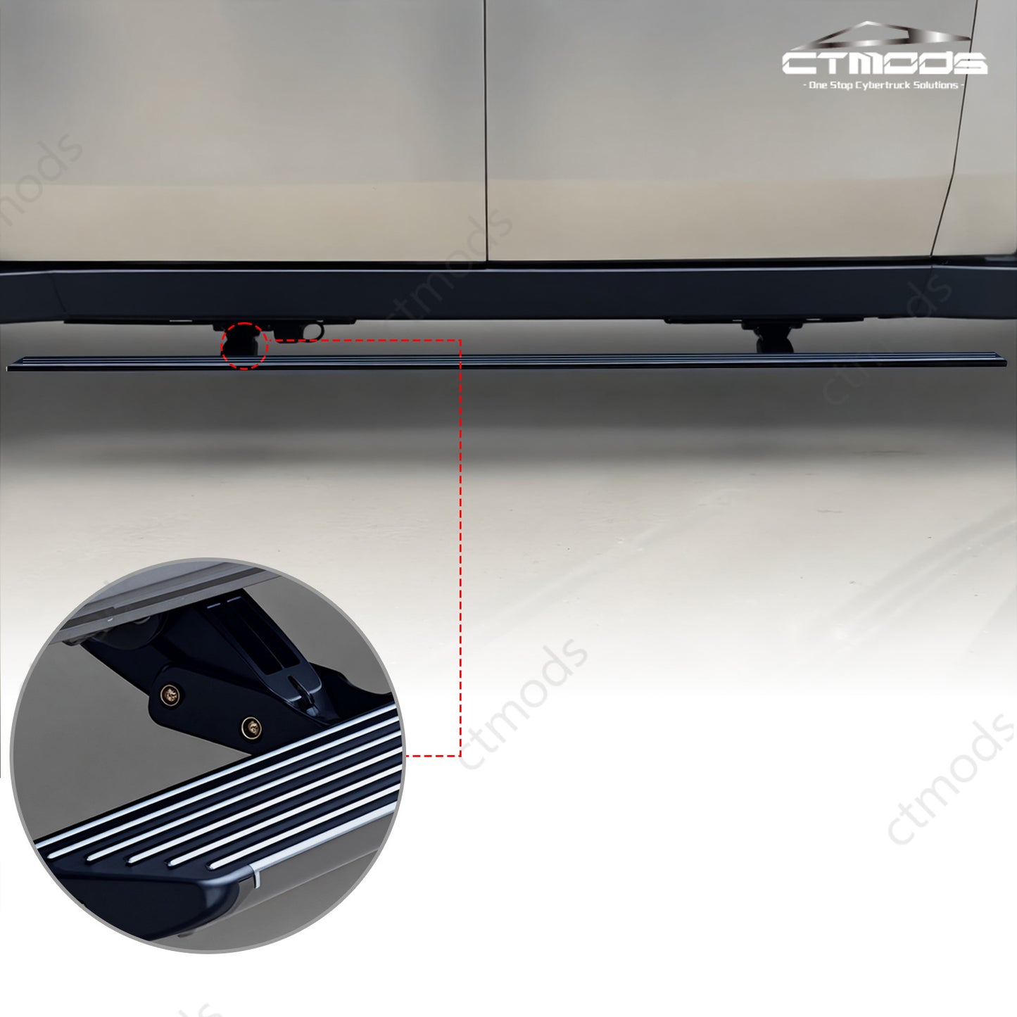 Tesla Cybertruck Accessories Deployable Electric Running Boards Side Steps Exterior Brackets Nerf Bars CTmods®