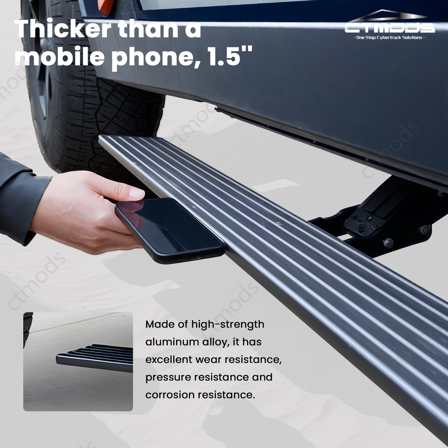 Tesla Cybertruck Accessories Deployable Electric Running Boards Side Steps Exterior Brackets Nerf Bars CTmods®