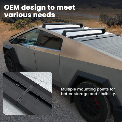 Crossbars Roof Rack Cargo Rack Rails Tesstudio-OEM Telescoping(2pcs) For Tesla Cybertruck