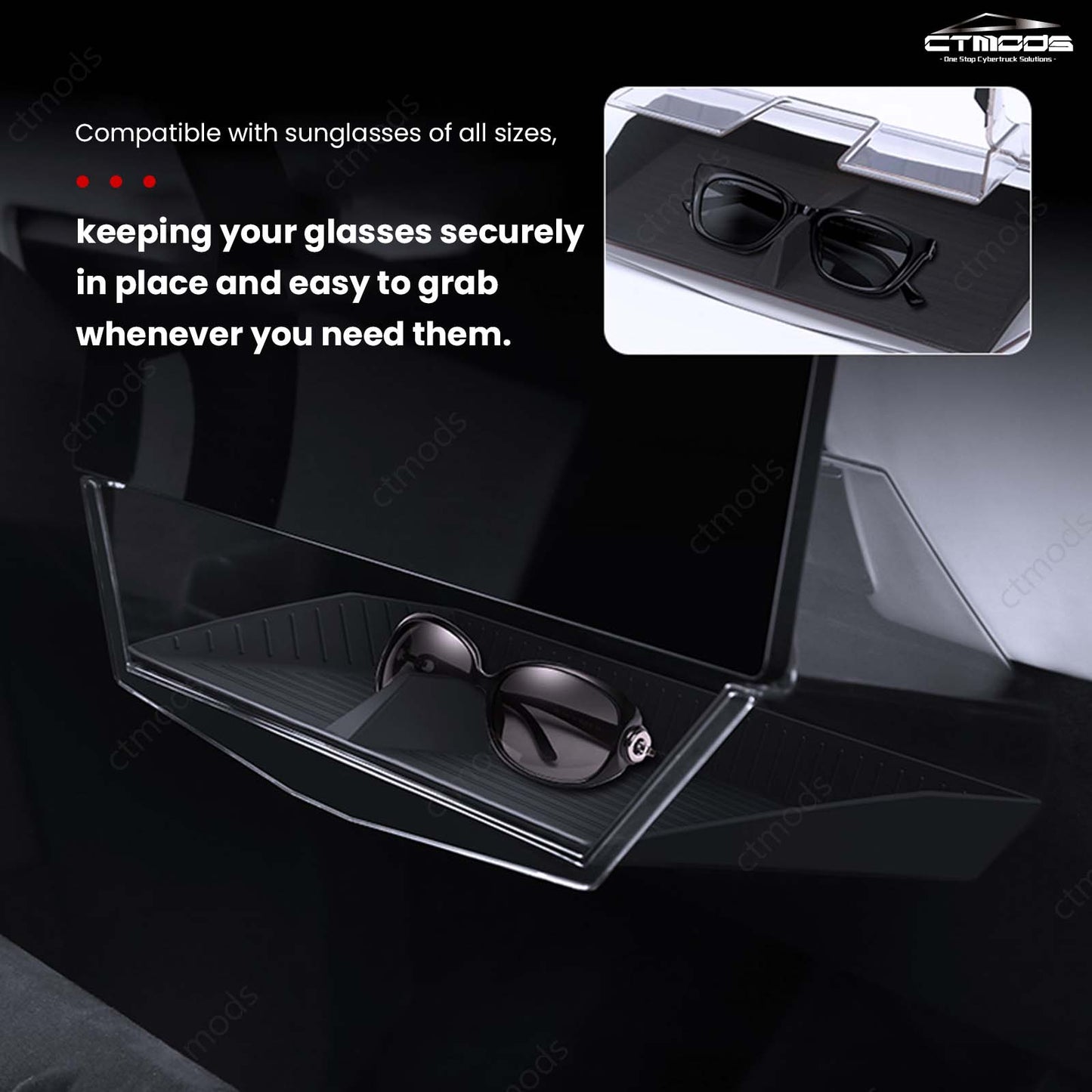 Lower LCD Screen Organizer Cybertruck Accessories CTmods