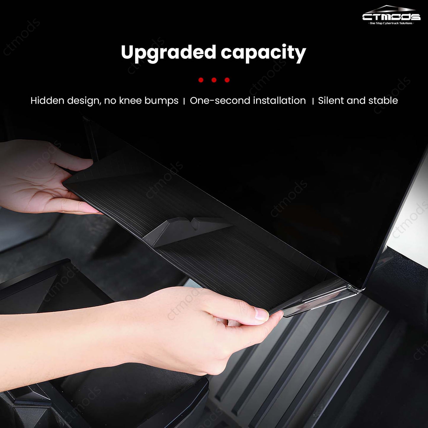 Tesla Cybertruck Interior Accessories Hideable Under Screen Storage Box Lower LCD Screen Organizer CTmods®