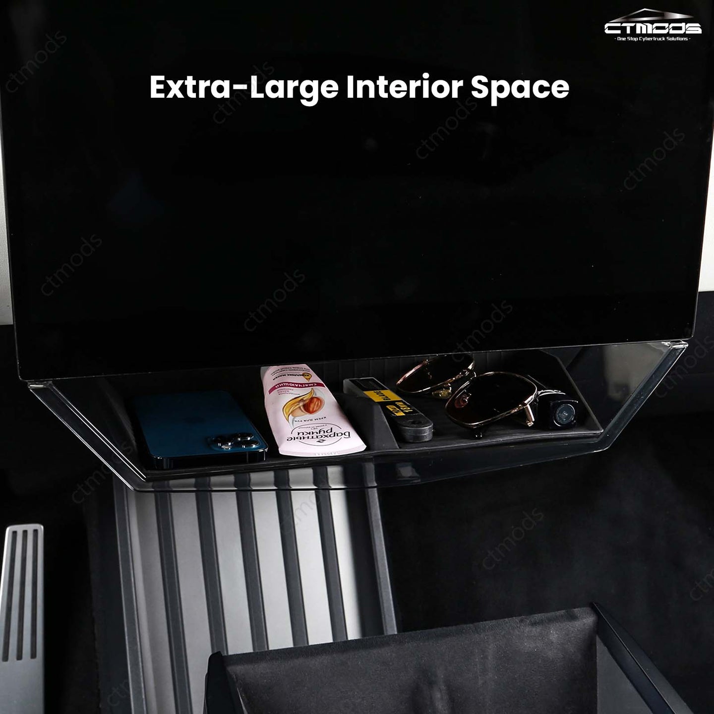 Tesla Cybertruck Interior Accessories Hideable Under Screen Storage Box Lower LCD Screen Organizer CTmods®