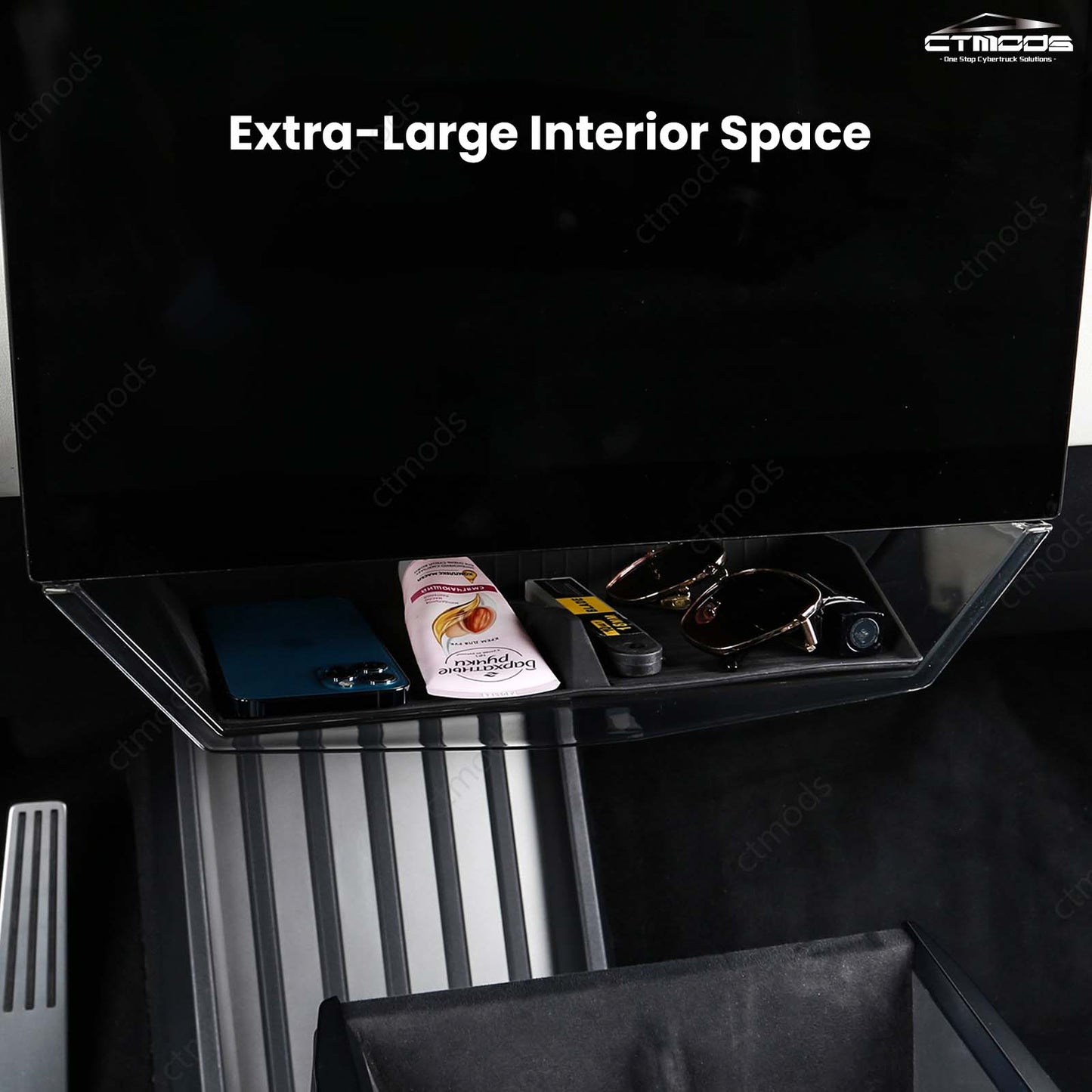 Tesla Cybertruck Interior Accessories Hideable Under Screen Storage Box Lower LCD Screen Organizer CTmods®
