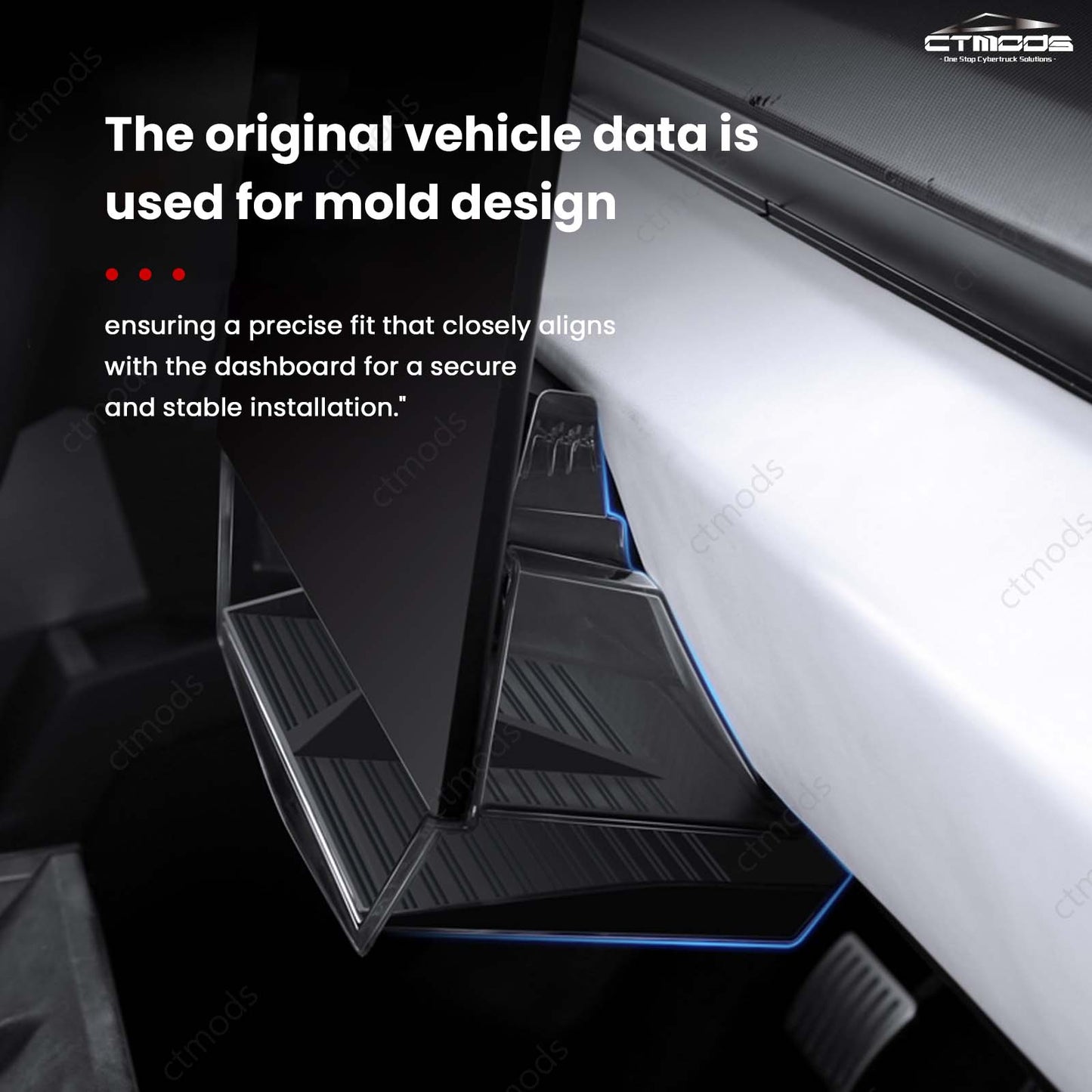 Tesla Cybertruck Interior Accessories Hideable Under Screen Storage Box Lower LCD Screen Organizer CTmods®