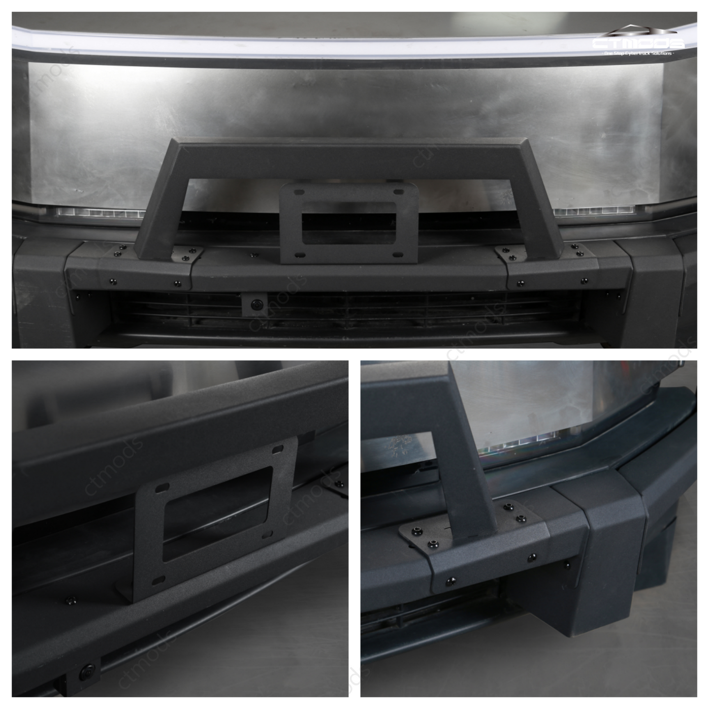 Tesla Cybertruck Steel Front Bumper with Black Texture | CTmods