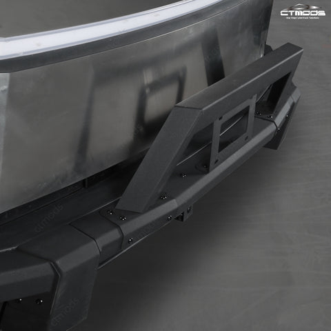 Tesla Cybertruck Steel Front Bumper with Black Texture | CTmods