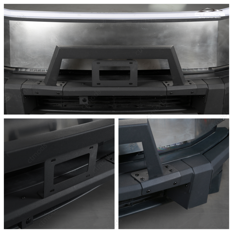Tesla Cybertruck Steel Front Bumper with Black Texture | CTmods