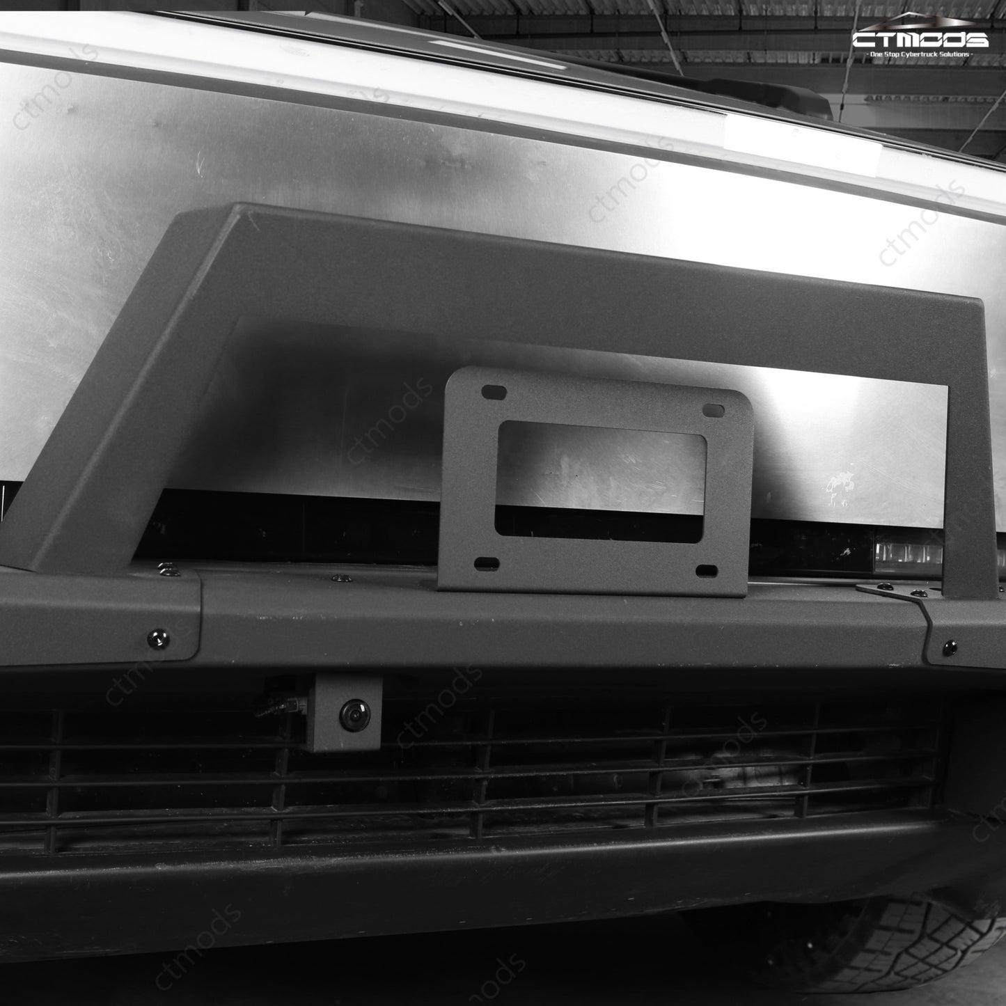 Tesla Cybertruck Steel Front Bumper with Black Texture | CTmods