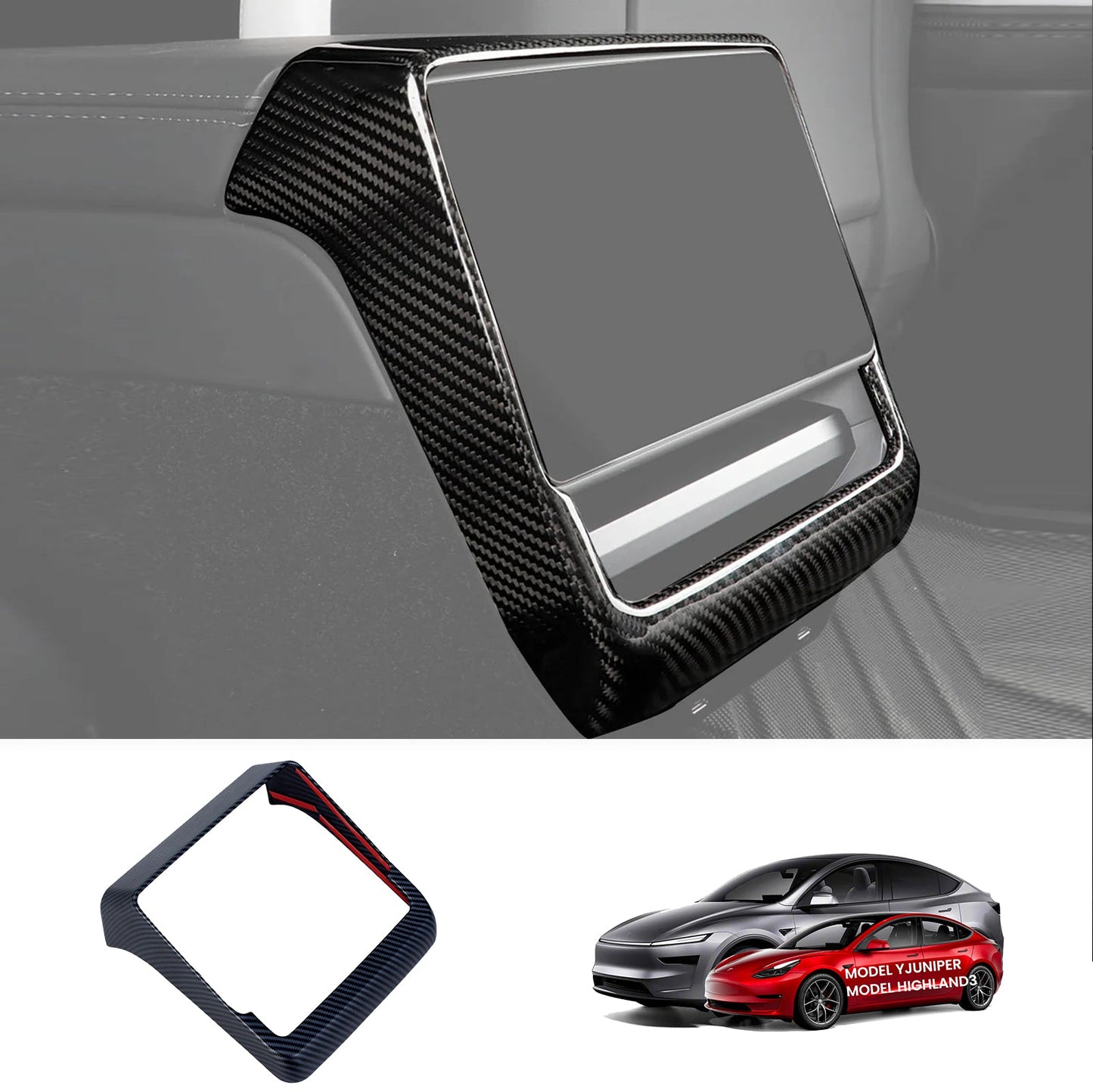Tesstudio Carbon Fiber Rear AC Vent Cover for Tesla Model 3 Highland(23.8+)/ Y Juniper（25.3+）