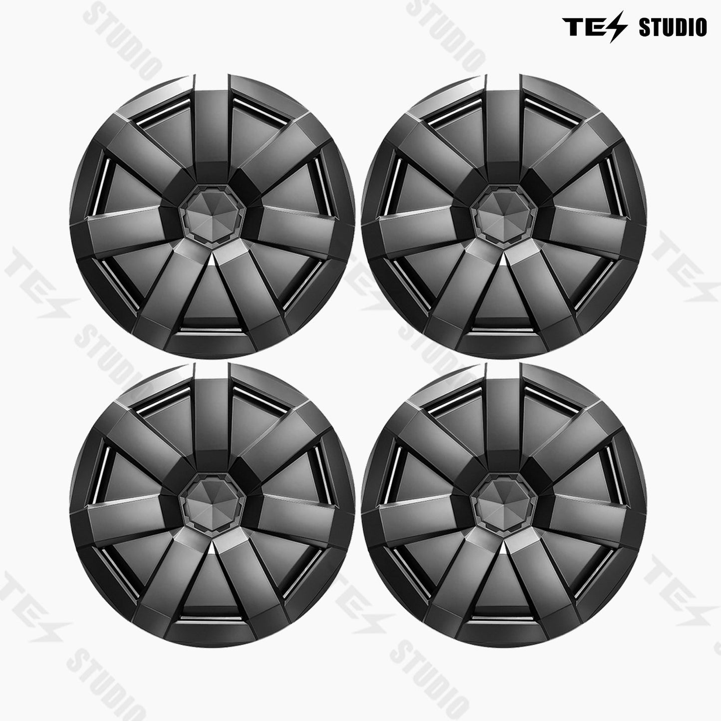 Cybertruck Wheel Covers Original Matte Black (Set of 4) Tesstudio®