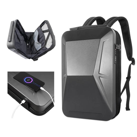 Tesstudio Cybervault Backpack 2.0 – Anti-Theft, USB Charging, Hard-Shell Travel Backpack