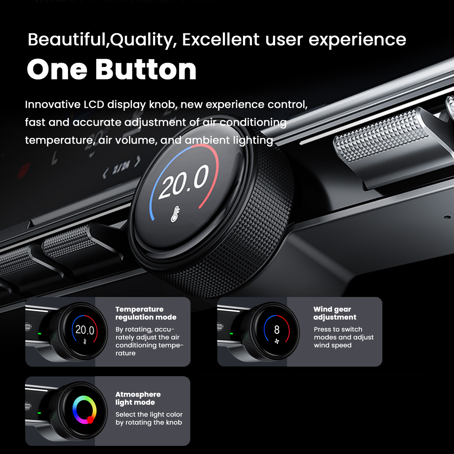 Tesstudio Magic Rotating Button Docking Station for Tesla Model 3/Y/Highland Model Y Juniper 2.0